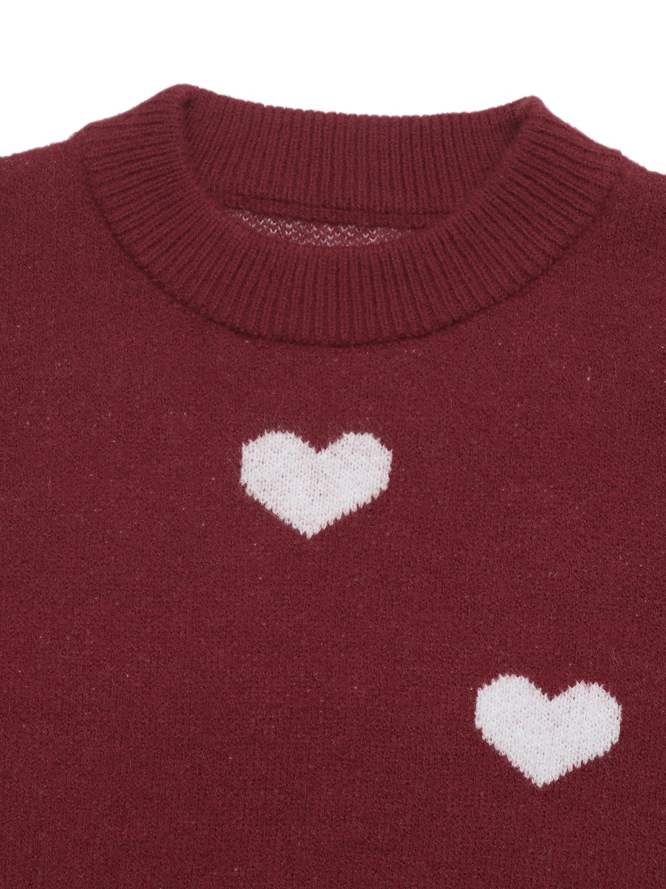 Cute Heart Print Crewneck Sweater
