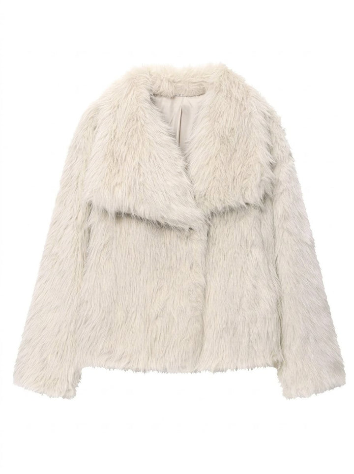 Luxurious Cropped Faux Fur Coat