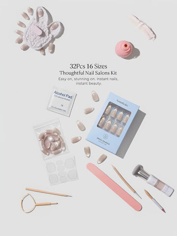 Shimmering Nude Cat Eye Press On Nails