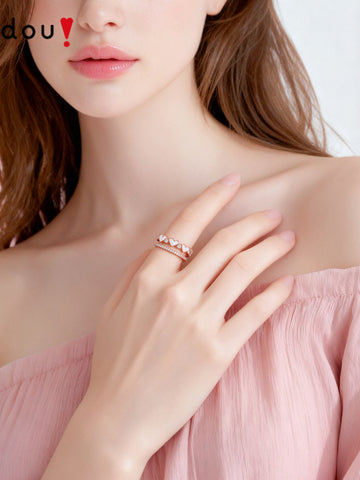 Dainty Heart Adjustable Statement Ring