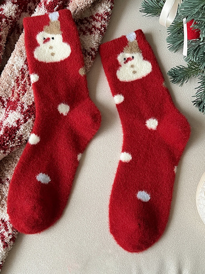 Cozy Fuzzy Christmas Gingerbread Crew Socks