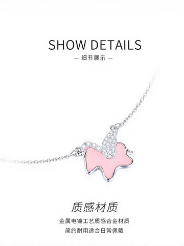 Cute Pink Unicorn Pendant Necklace