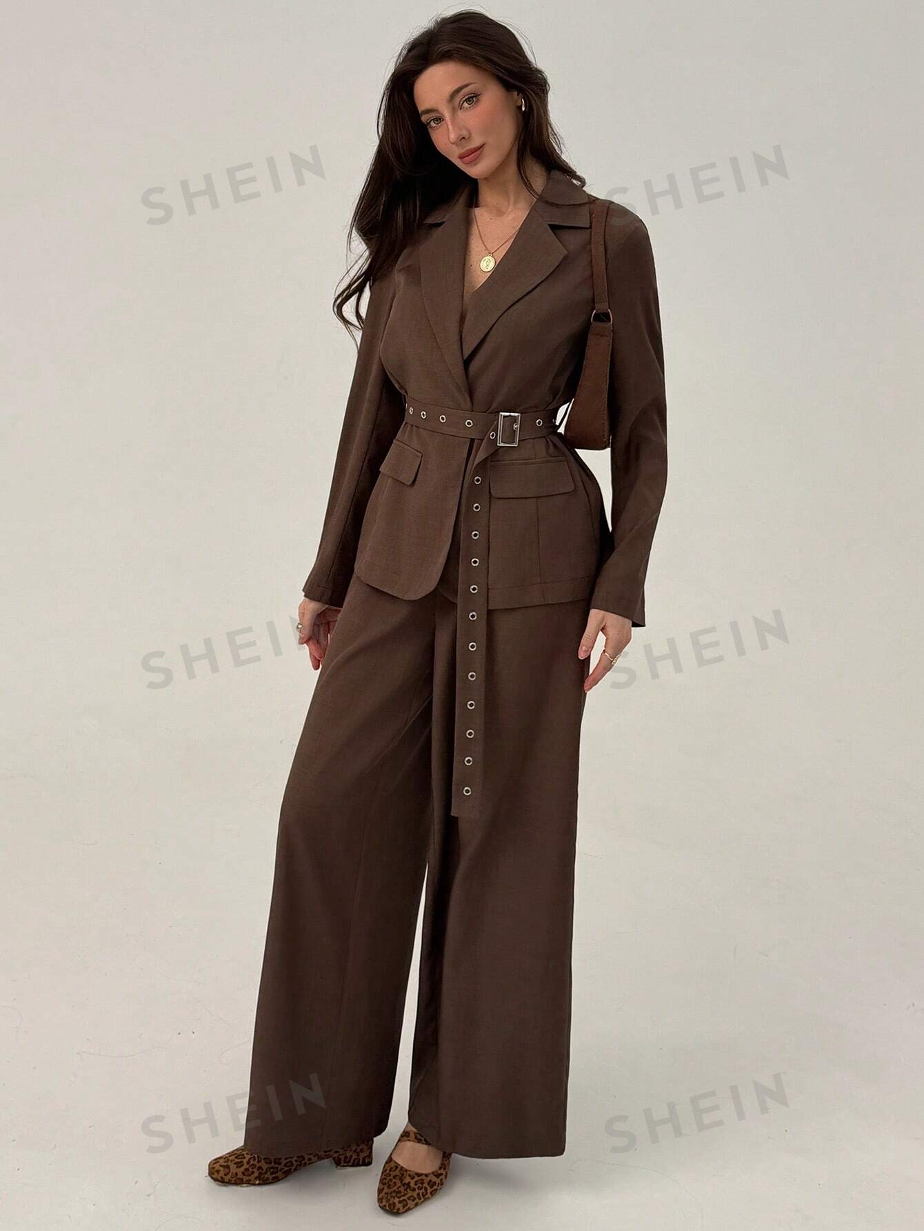 Belted Tailored Blazer Trouser Set