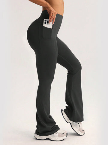 Flared-Leg Tummy-Control Everyday Yoga Pants-Multicolor