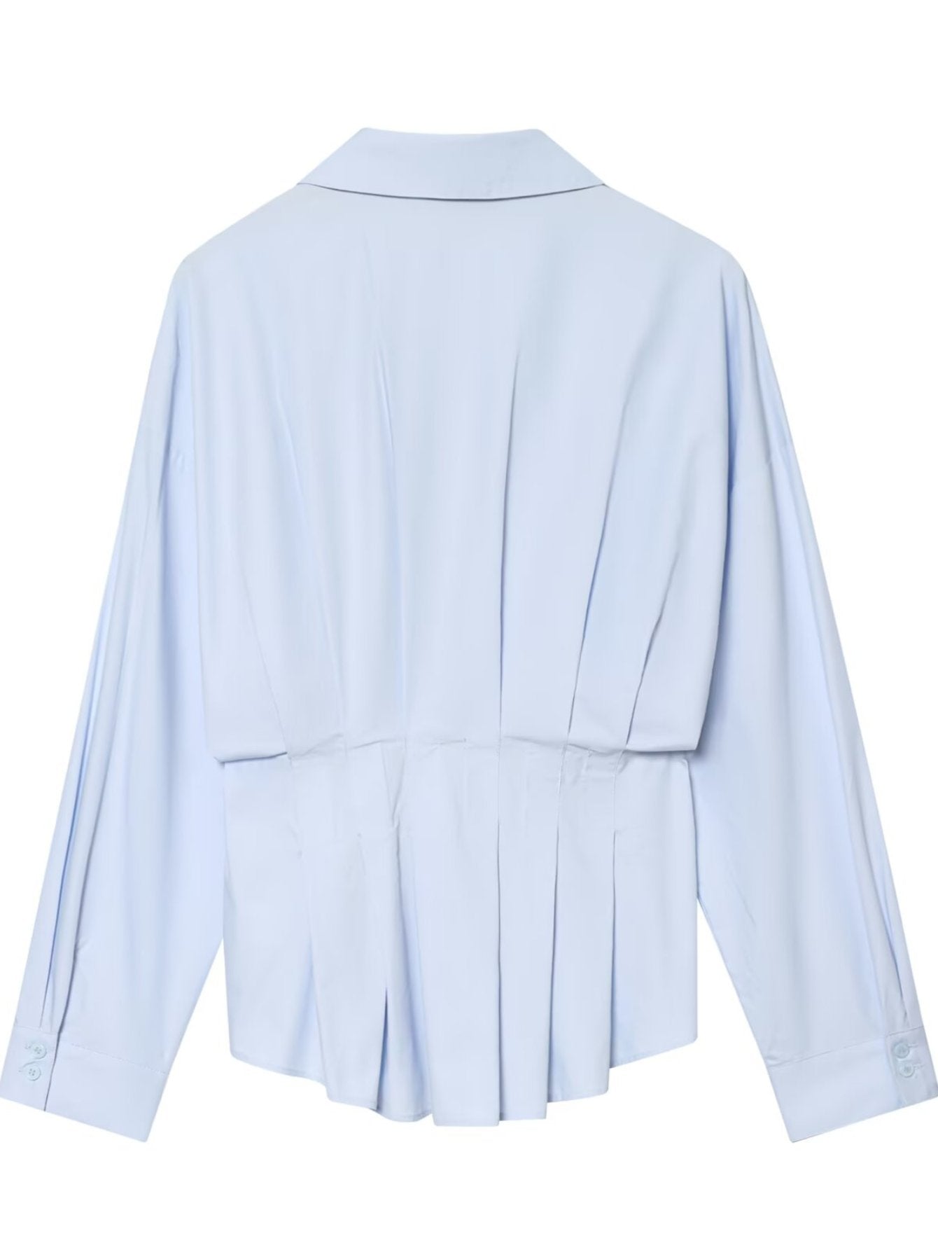 Pleated Waist Button Down Shirt