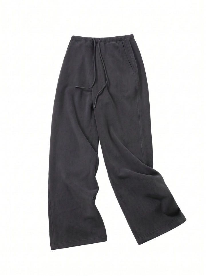 High Waisted Fleece Wide Leg Pants