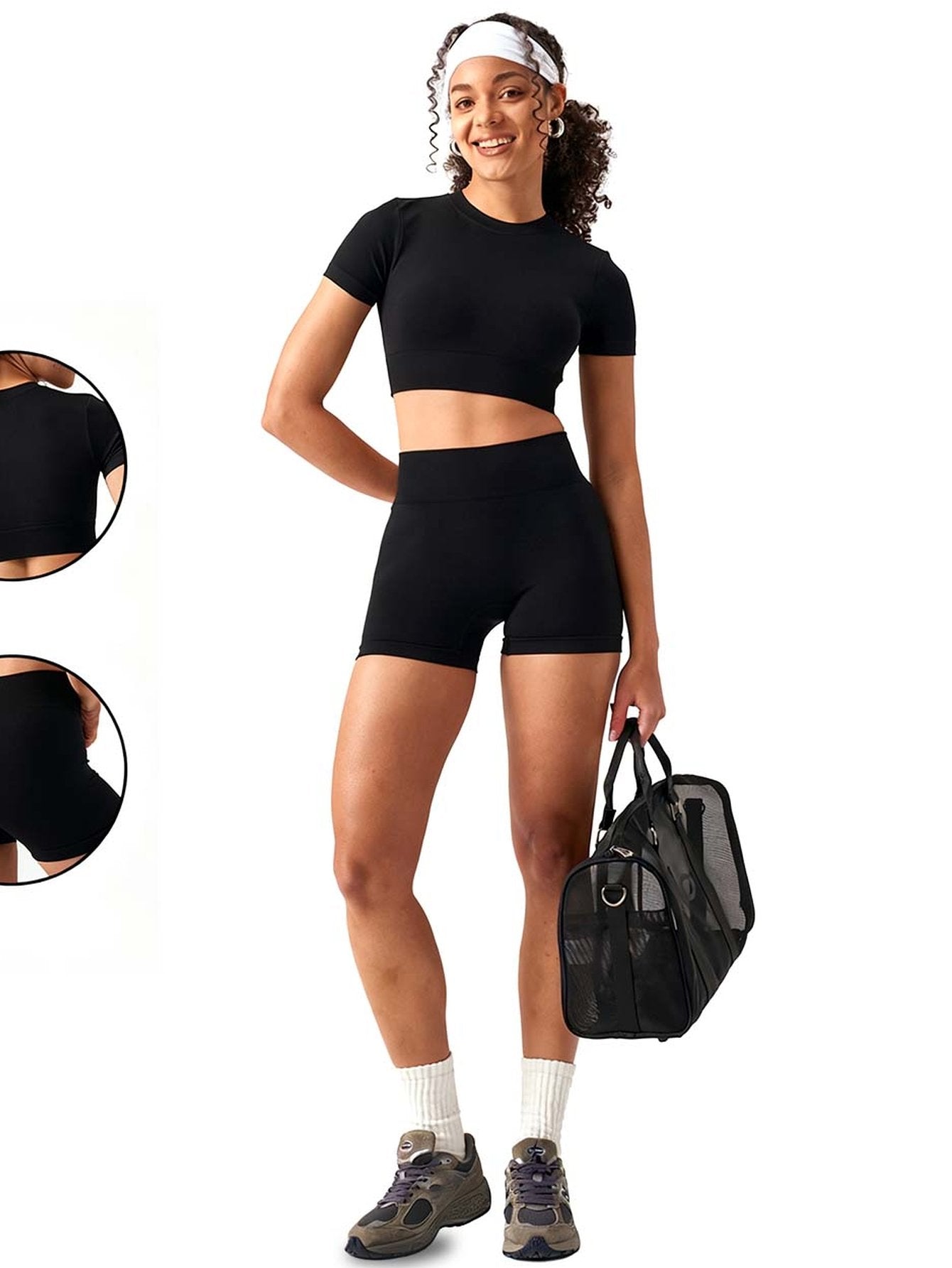 Seamless High Waist Athletic Shorts Set