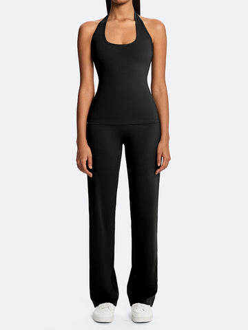 High Waisted Foldover Flare Yoga Pants