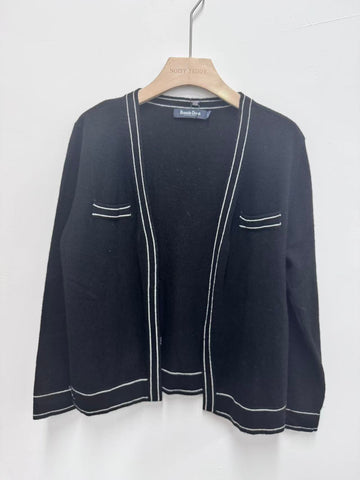 Contrast Trim Soft Knit Cardigan