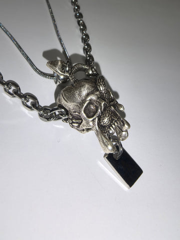 Gothic Layered Skull Pendant Necklace