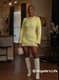 Ribbed Long Sleeve Knit Mini Dress