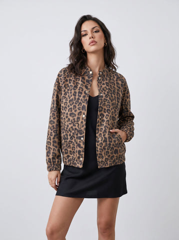 Trendy Leopard Print Snap Jacket