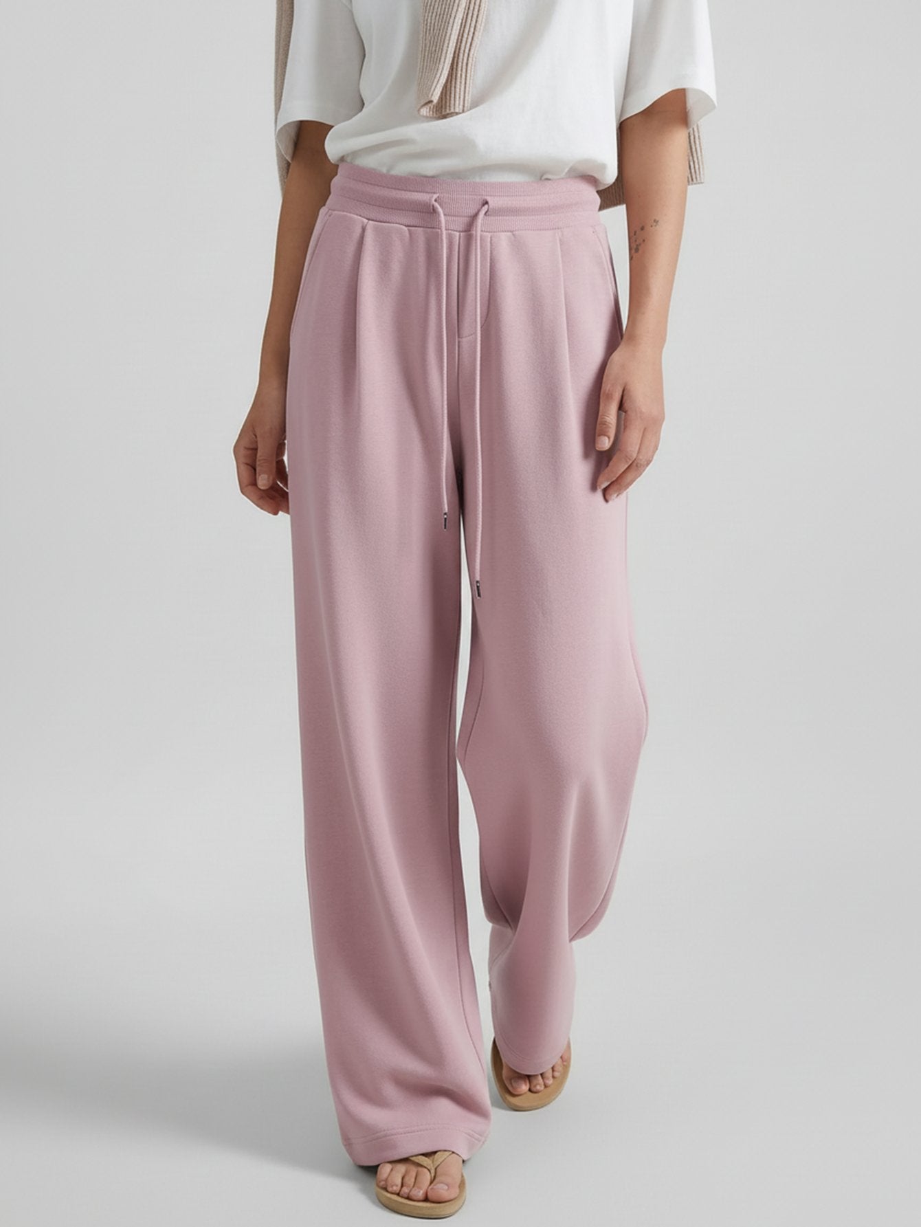 Cotton Drawstring Relaxed Trousers
