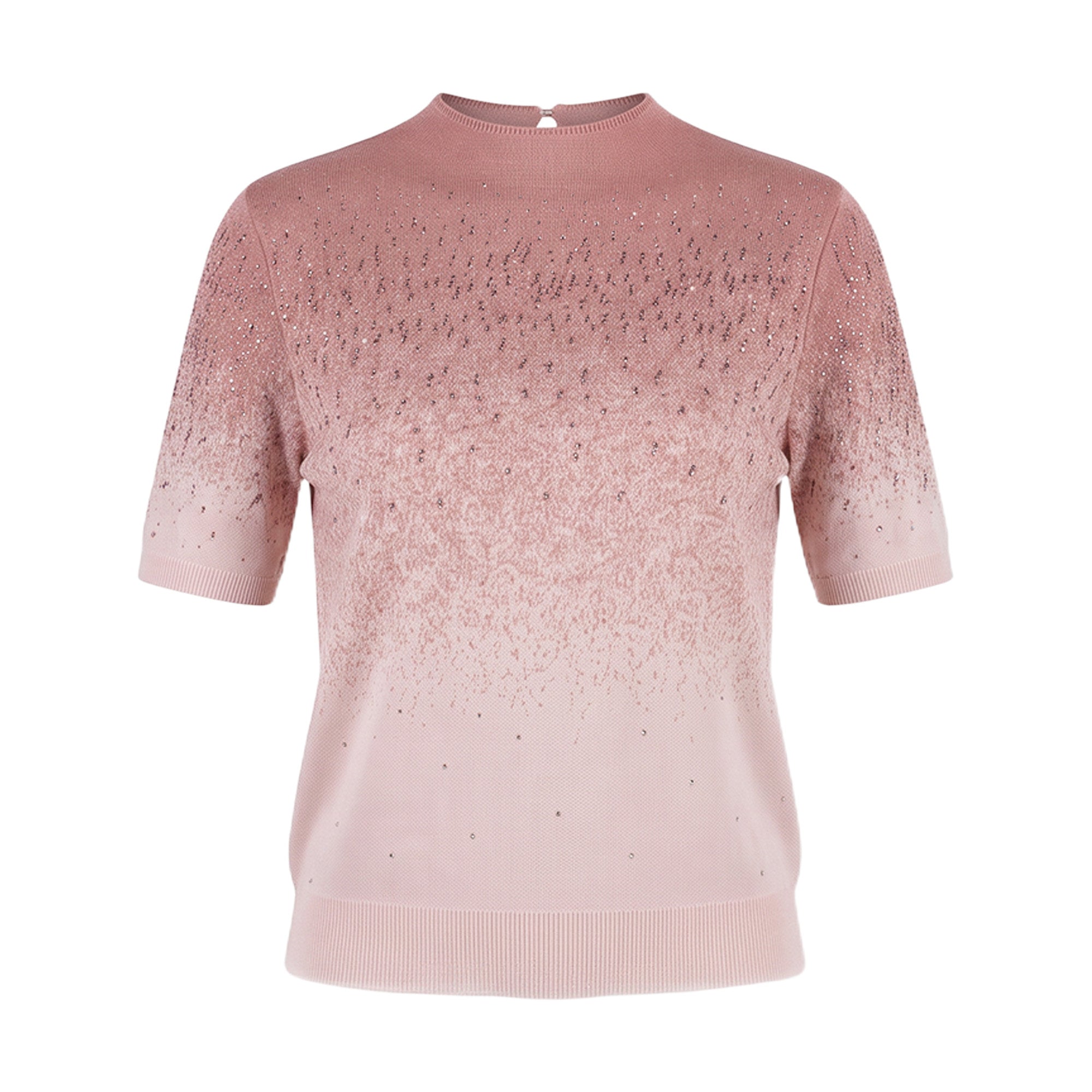 Sparkling Ombre Knit Short Sleeve Sweater