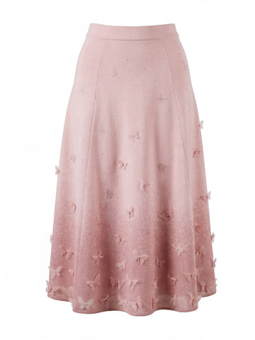 Embellished Butterfly Ombre Midi Skirt
