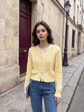 Cozy Cropped Heart Knit Cardigan