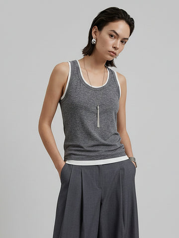 Contrast Detail Tank Top