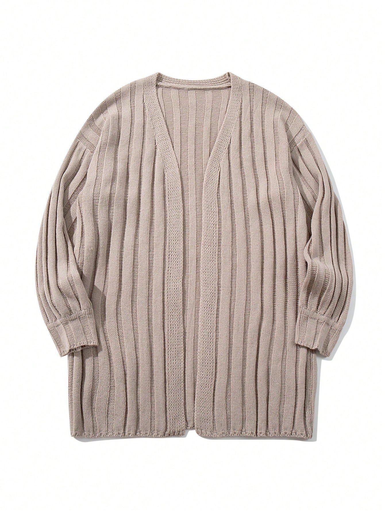 Oversized Ribbed Knit Cardigan Sweater
