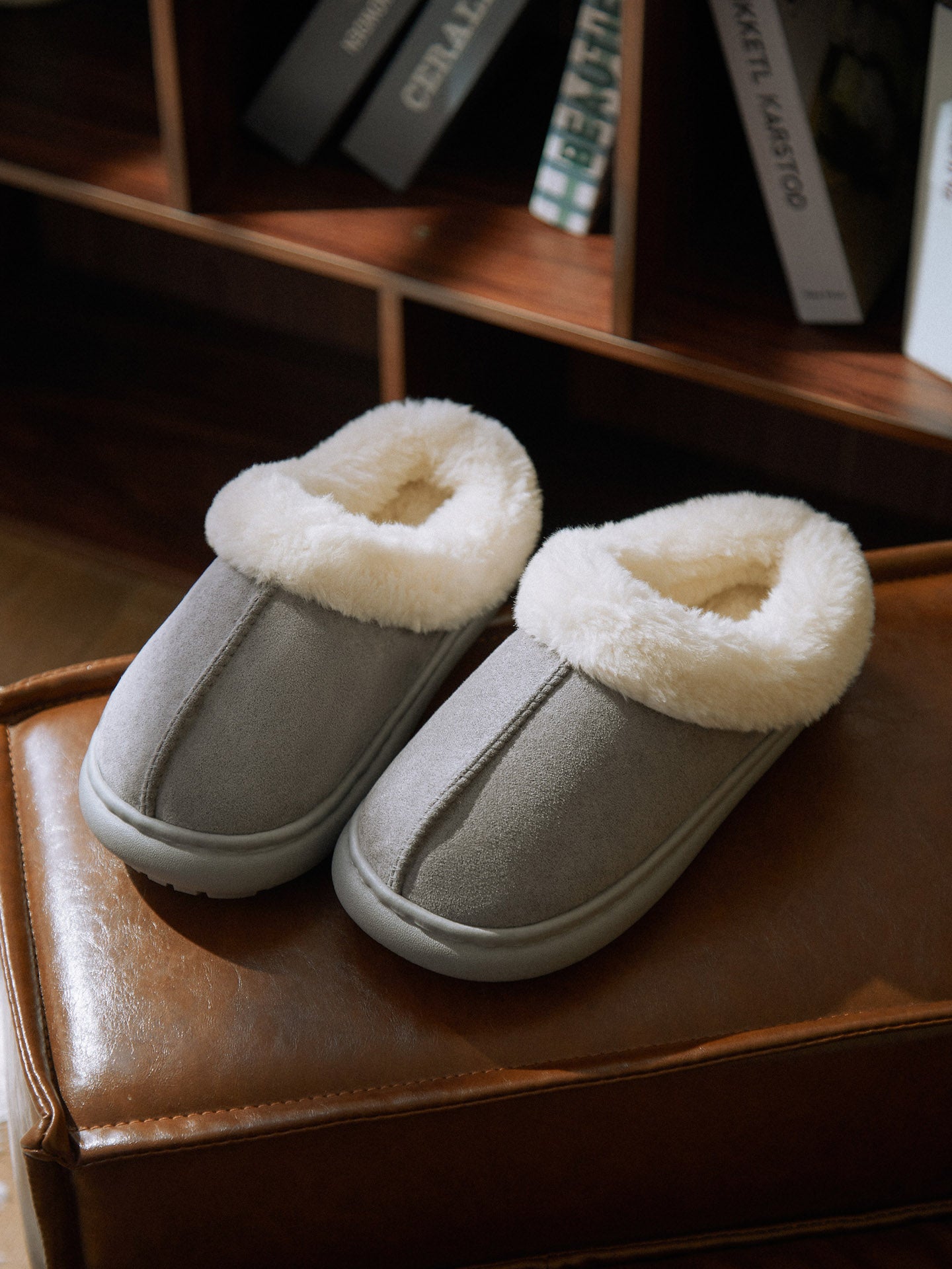 Plush Cushioned Faux Suede Slippers