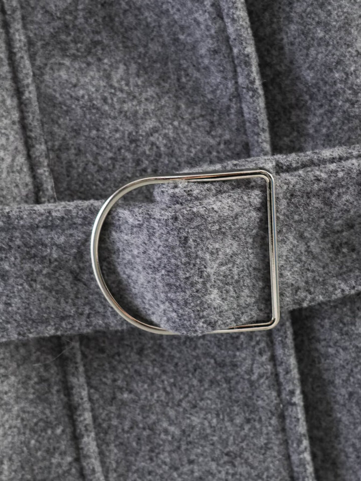 Cozy Belted Stand Collar Wool Jacket