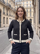 Elegant Contrast Trim Knit Cardigan