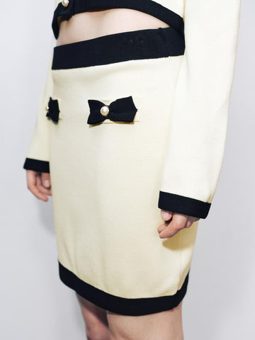 Urban Revivo Knitted Mini Skirts-Nude Beige