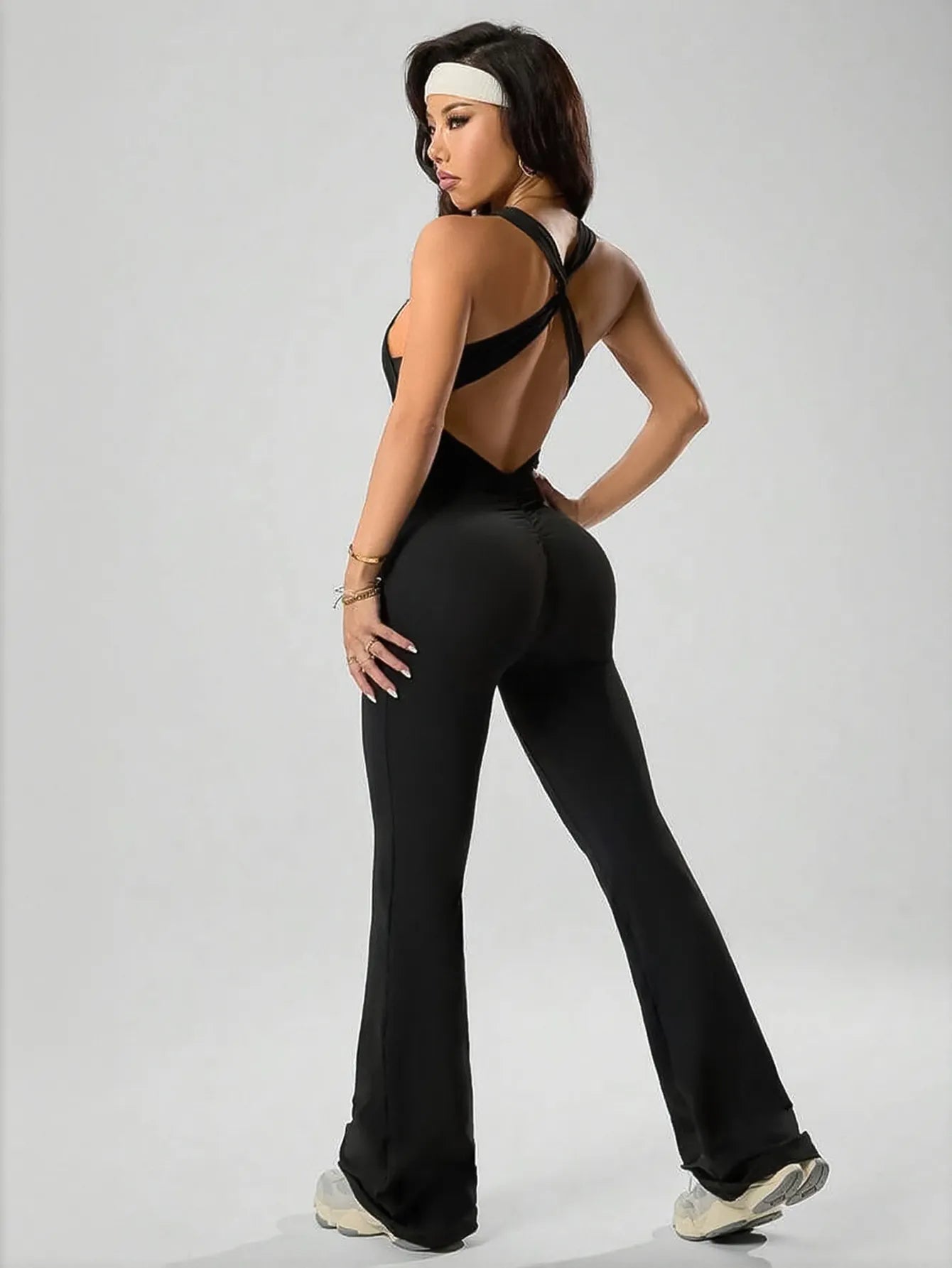 Backless Scrunch Butt Workout Jumpsuit