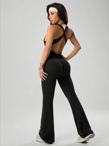 Backless Scrunch Butt Workout Jumpsuit