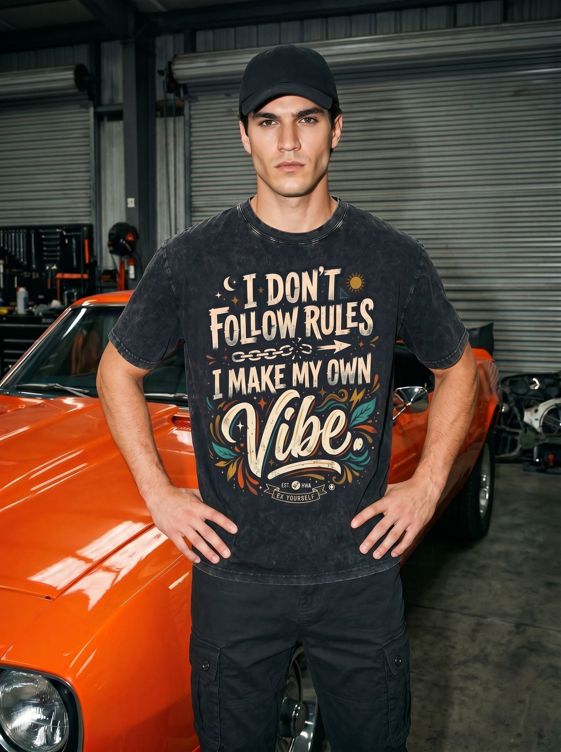 Vintage Washed Graphic Mens T-Shirt