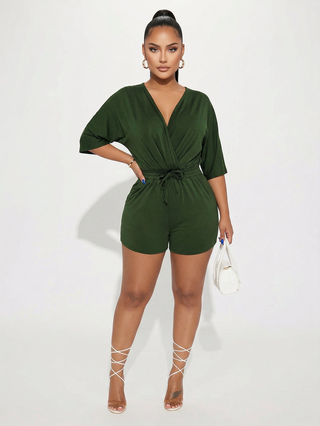 Deep V Neck Playful Romper