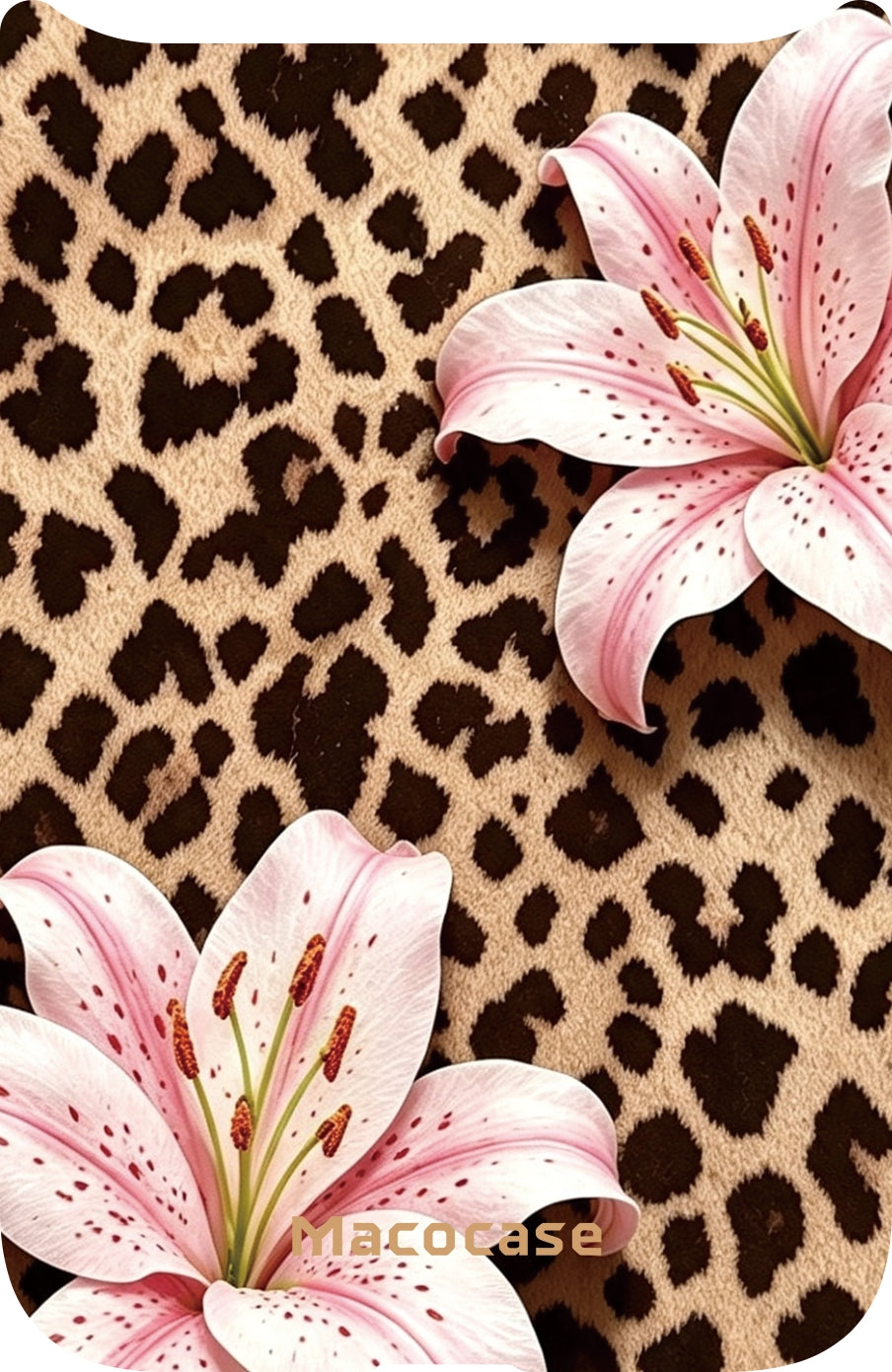 Pink Lily and Leopard Print Phone Case