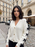Bow Detail Ribbed Knit Cardigan