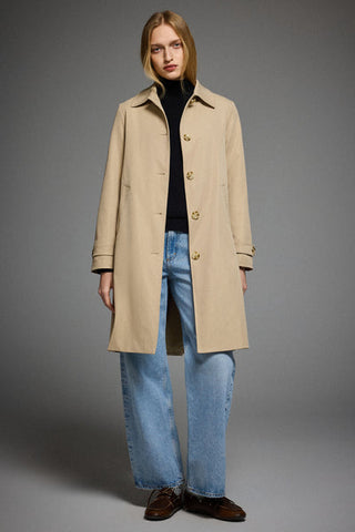Classic Hooded Brown Trench Coat