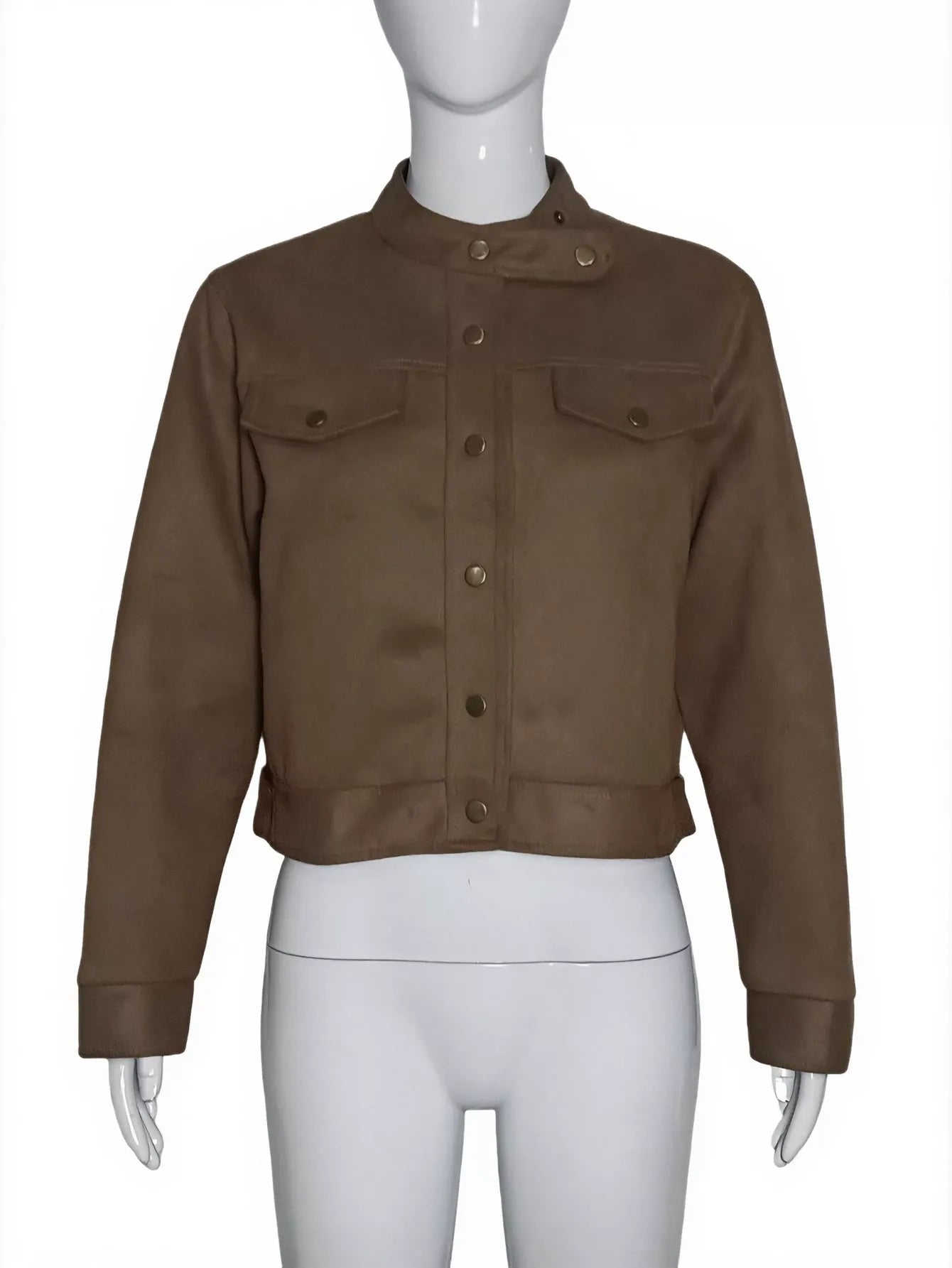 Cropped Minimalist Button Up Jacket