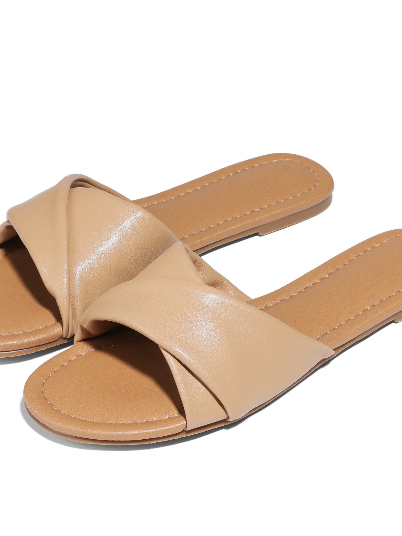 Crisscross Flat Casual Sandals-White