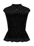 Sparkling Embellished Peplum Knit Sweater