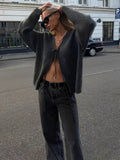 Cropped Tie Front Knit Cardigan