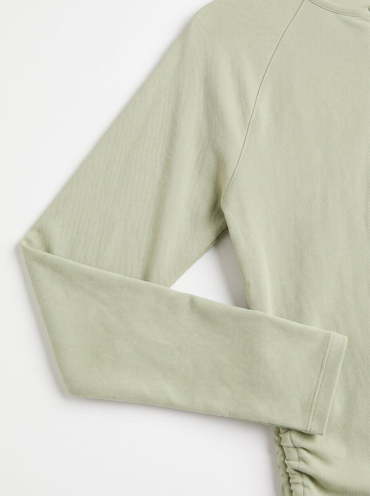 Ruched Zip Up Workout Tee