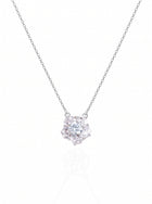 Dainty Sparkling Flower Pendant Necklace
