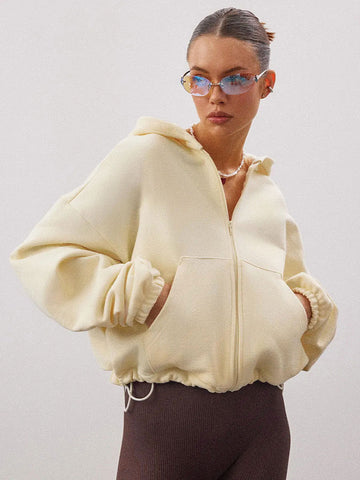 Oversized Boxy Zip Up Hoodie