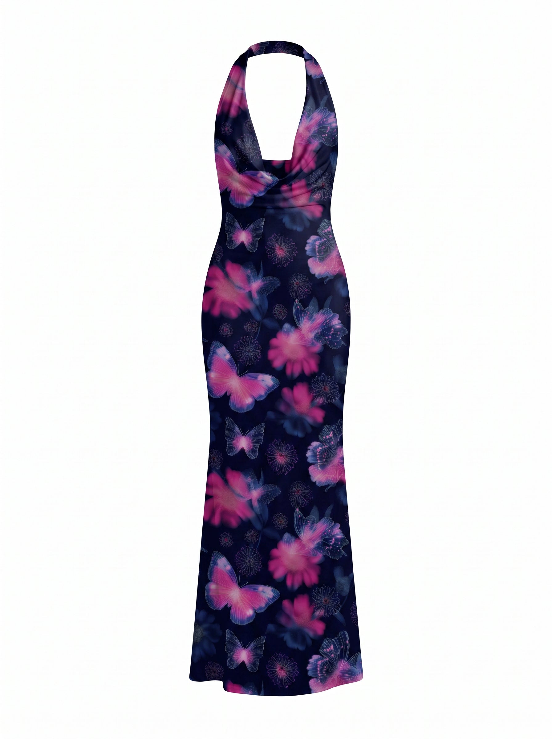 mssistert -'s Pink Butterfly Print Midi Dress
