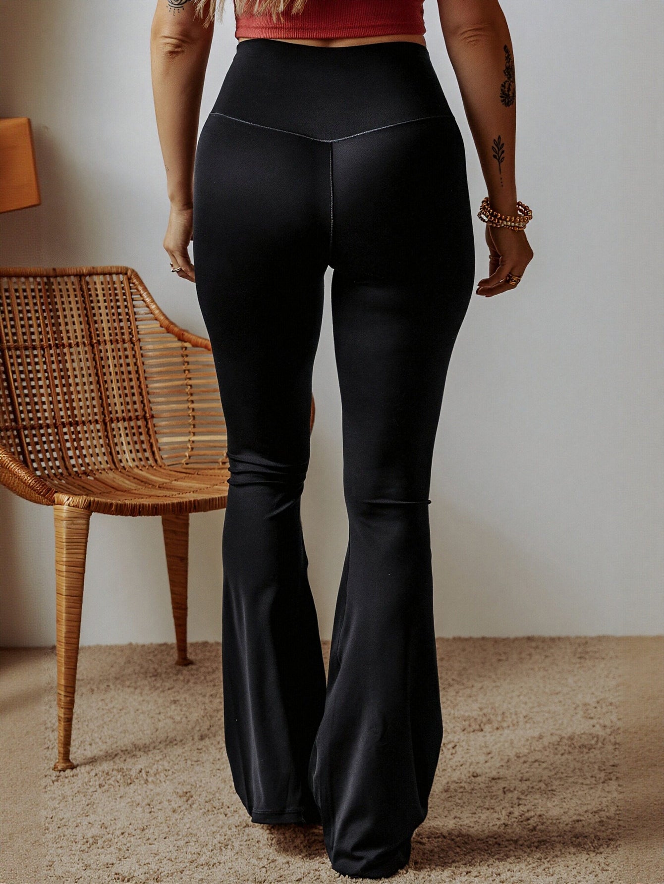 High Waist Flare Leg Sweatpants