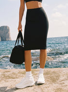 High Waisted Seamless Athletic Midi Skirt