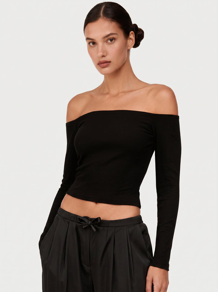 Seamless Off The Shoulder Workout Tee