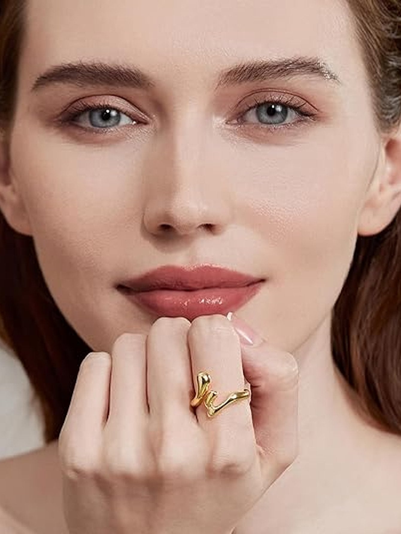 Minimalist Gold Liquid Metal Ring
