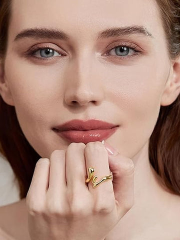 Minimalist Gold Liquid Metal Ring