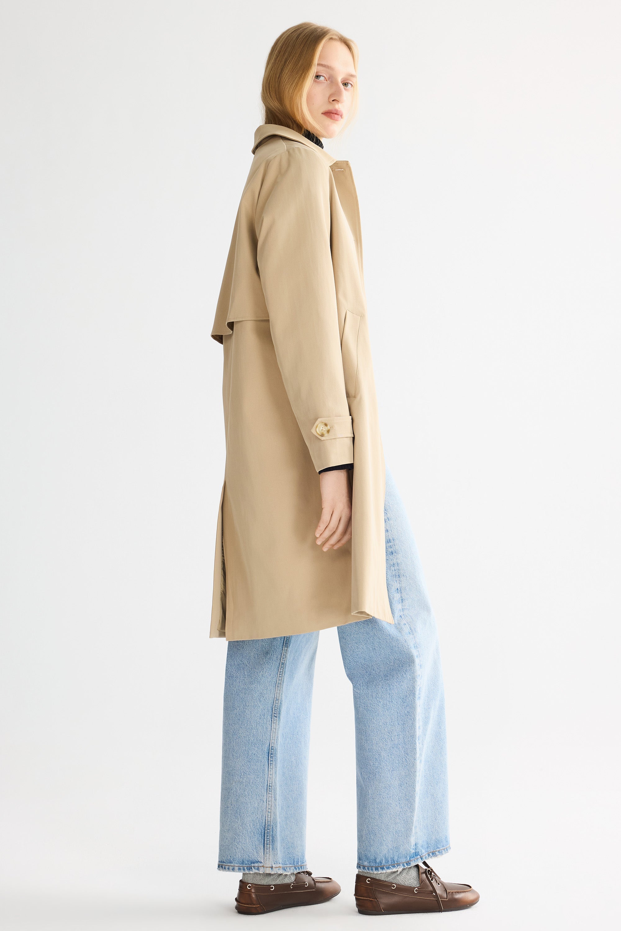 Classic Hooded Brown Trench Coat