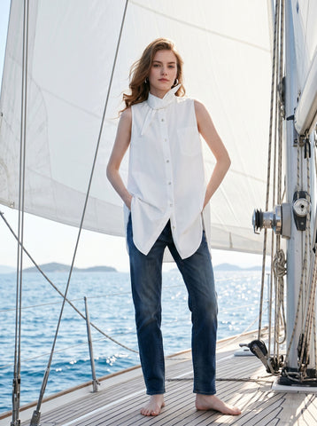 Loose Fit Bow Tie Blouse