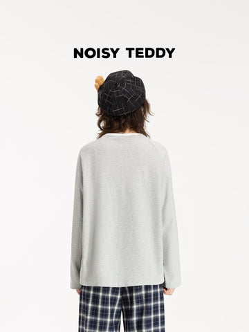 Graphic Lace Up Teddy Sweatshirt