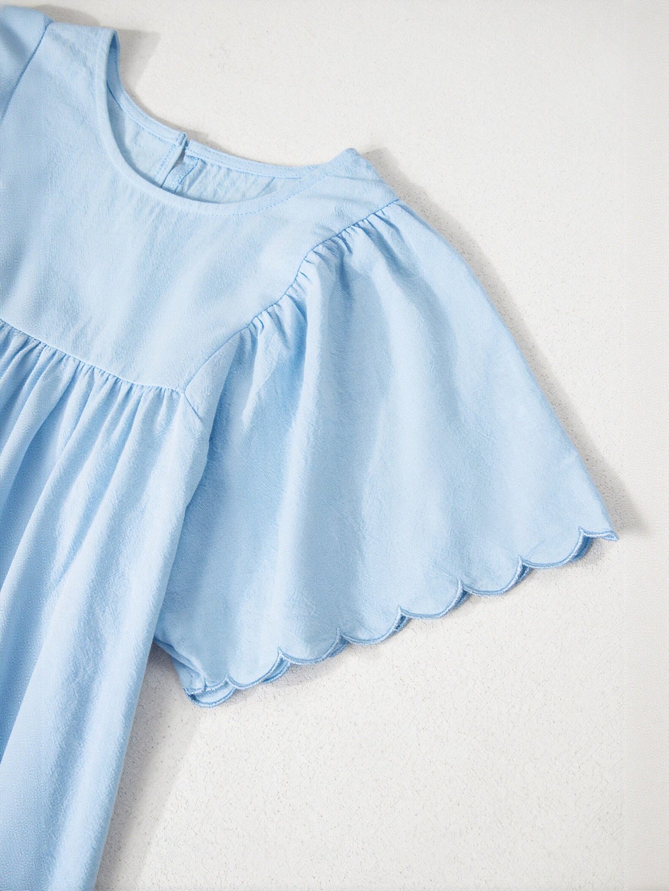 Puff Sleeve Peplum Cotton Blouse